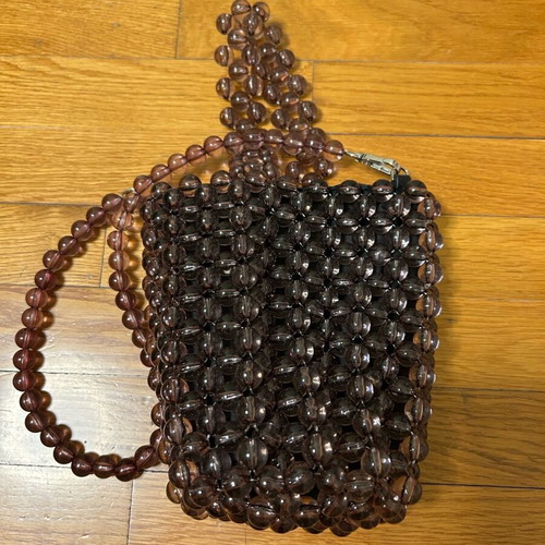 Beaded bag 16x20 new, purple color