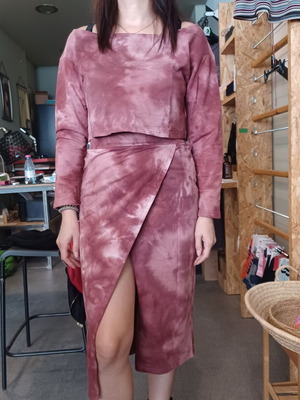 Tie dye skirt and blouse set new, pink, one size