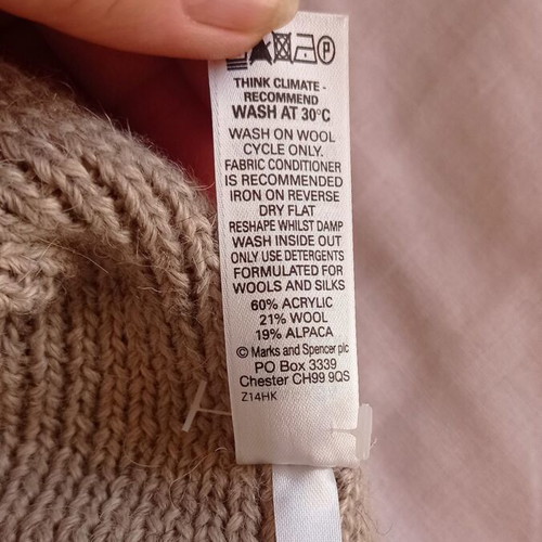 M&S beige wool alpaca jacket new, size 18