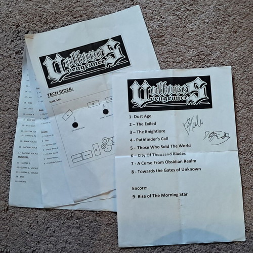 Vultures Vengeance Up The Hammers XX The Legacy 2026 Signed Concert Setlist & Tech Rider