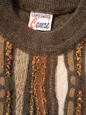 Women's sweater like new, colorful, olive green, wool, sizes XL-XXL