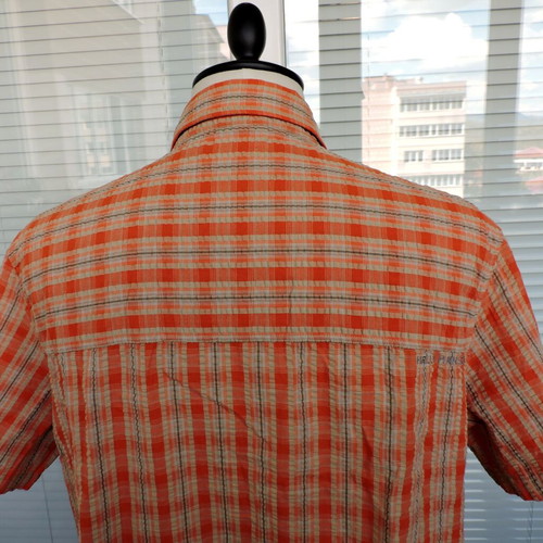Helly Hansen Mens Short Sleeve Outdoor Shirt XL Orange Beige like new