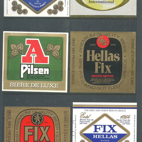 Karolos Fix bottle labels used, vintage, pack of 22 authentic