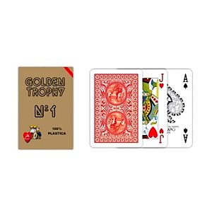 2 τεμάχια Παιγνιόχαρτα τράπουλα κόκκινη plastic playing cards Modiano golden trophy