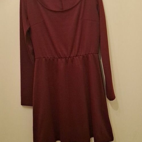 Dress Pink Woman burgundy long sleeve size L like new