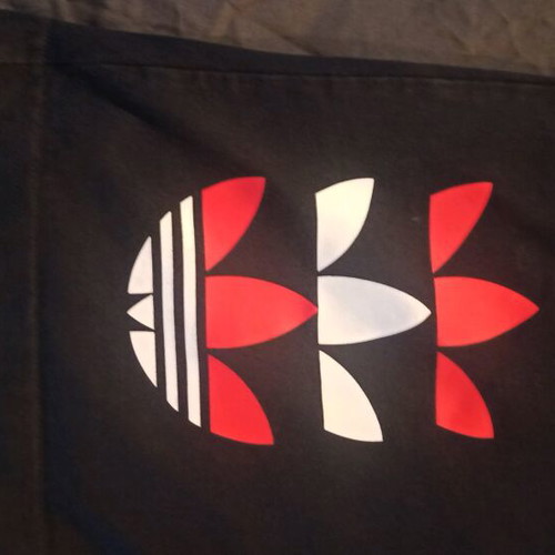 Adidas T-shirt XL used, men's, blue and red