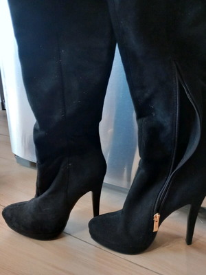 High velvet boots size 36