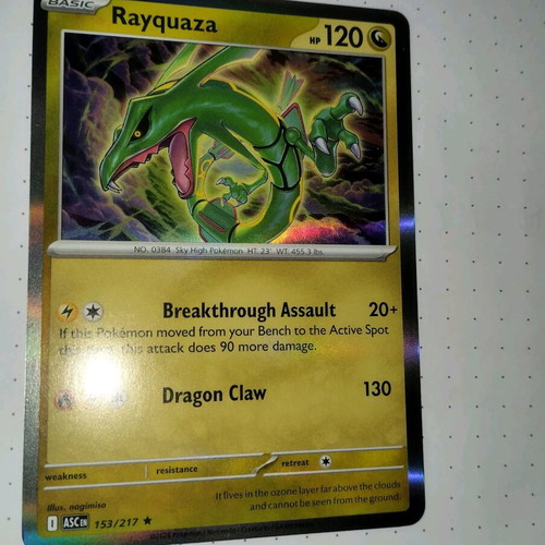 Rayquaza Pokemon card like new