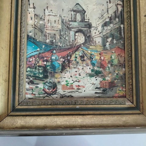 Oil painting with signature, framed
