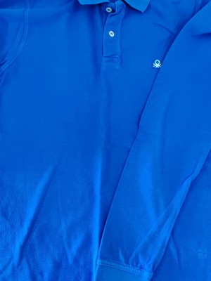 Benetton αντρική πόλο με μακριά μανίκια small σαν καινούργιο, μπλε