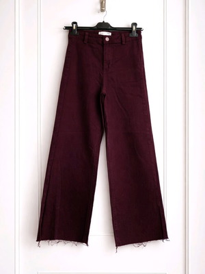 Sinsay Burgundy Wide Leg Jeans like new, size 34