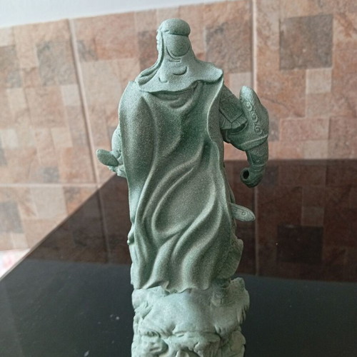 Collectible Guan Yu Statue with Metal Guan Dao Weapon, New