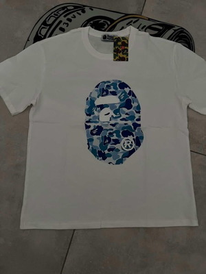 Bape T shirt καινούργιο, μέγεθος M, άσπρο με μπλε καμουφλάζ