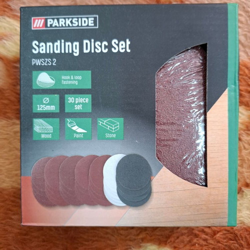 Sanding disc set new, 30 pieces, 125 mm for angle grinders