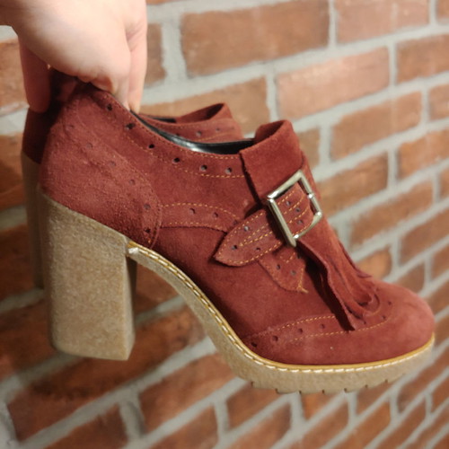 Cronos handmade terracotta suede ankle boots like new, size 38