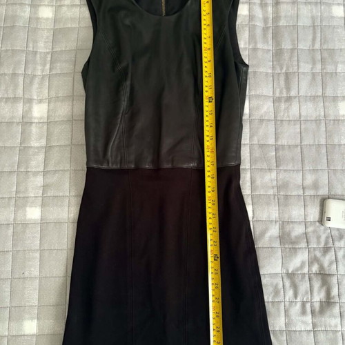 Helmut Lang Gala Leather Combo Dress like new, black, XS