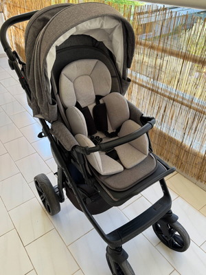 Quax Avenue Duo stroller with port bebe linen grey, like new