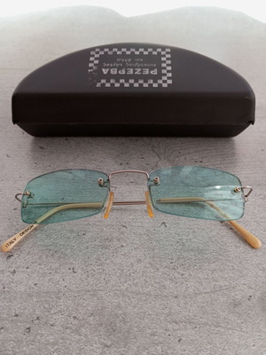 Vintage Rimless Sunglasses Italy Design with Green Lenses like new