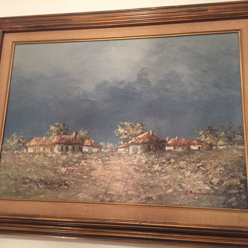 A. Mylona oil painting used with frame