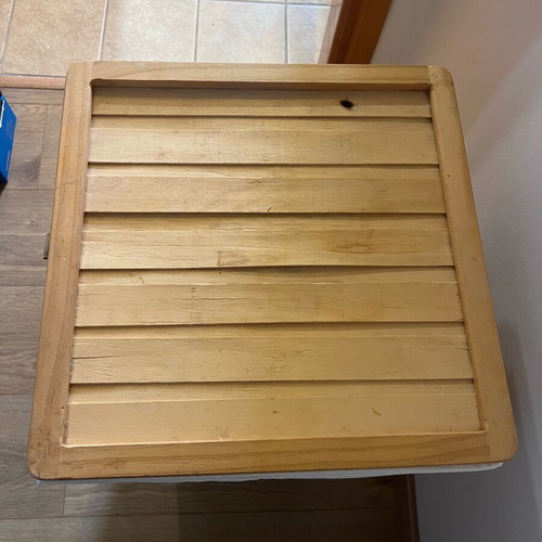 IKEA BRANKIS laundry basket like new, natural wood with removable fabric liner