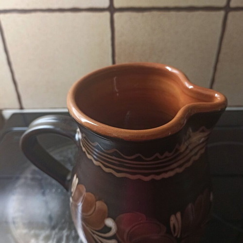 Vintage clay pitcher like new, large, 1960s