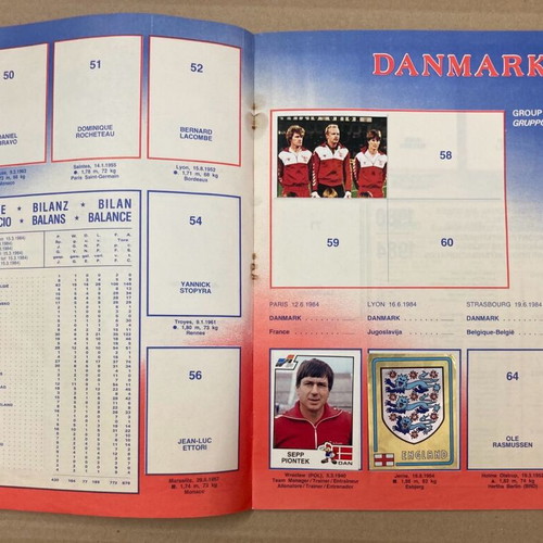 Panini 1984 UEFA EURO 84 Album used, 70 of 258 stickers completed