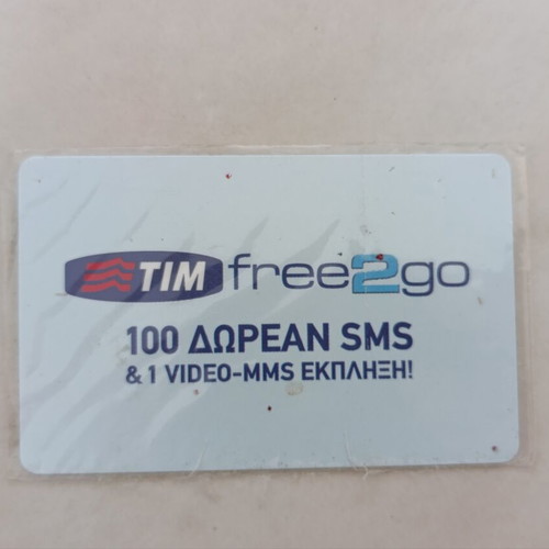 TIM Free2go Phone Card 00's new, sealed