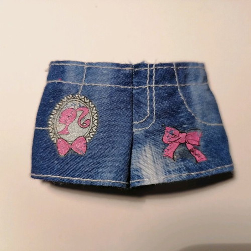 Blue jean Barbie shorts used with Mattel prints