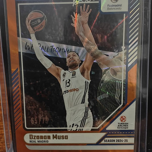 Dzanan Musa Real Madrid Panini Donruss EuroLeague Basketball Card 2024-25 #58 Orange Laser