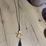 Long necklace with tassel new, black