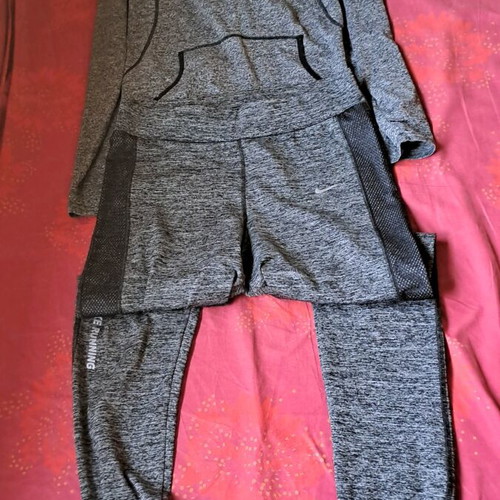 Women's set blouse and leggings used, gray, size L