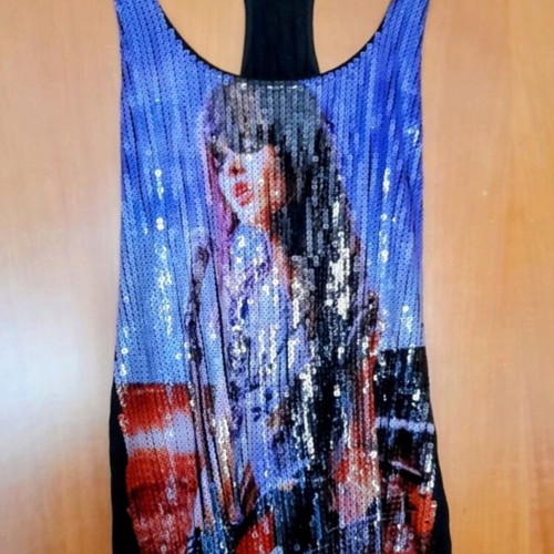 Bershka mini rock sequin dress like new, blue multicolor