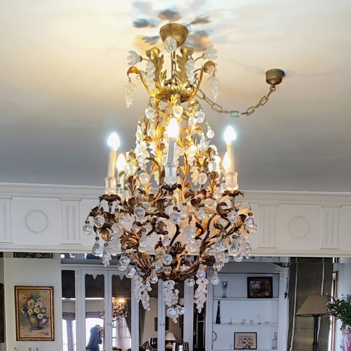Murano chandelier like new with matching wall lamp set