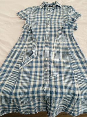 Polo Ralph Lauren dress like new, blue and white checkered linen midi
