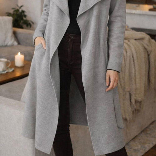 Spring coat like new, gray, long, one size