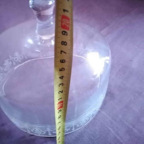 Vintage crystal cake stand with stem base like new