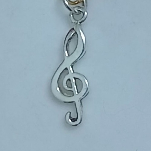 Silver treble clef pendant