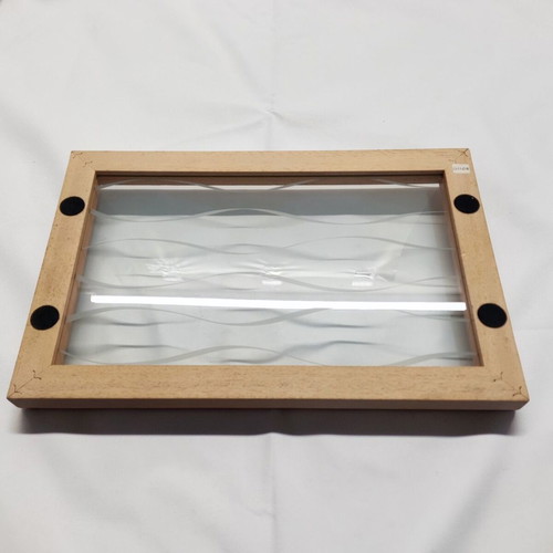 Mascagni Italy serving tray new, wood and glass