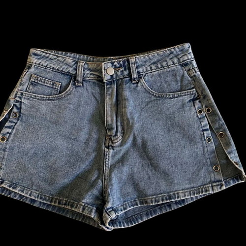 Women's denim shorts used, size S, blue, elastic fabric