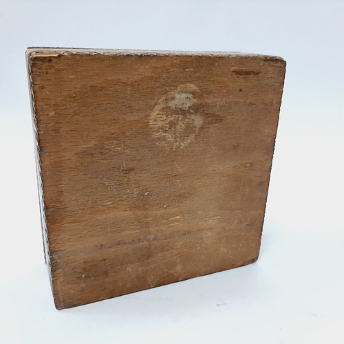 Vintage wooden hand-painted cigarette box, 70s