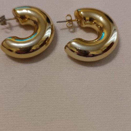 Earrings gold-colored hoops new, stainless steel