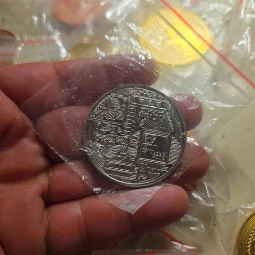 Bitcoin coins used, set of 23 copper silver gold