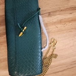 Intrecciato style flap crossbody bag, green