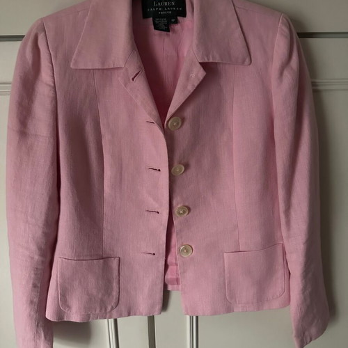 Ralph Lauren Petite 4P women's linen suit pink like new