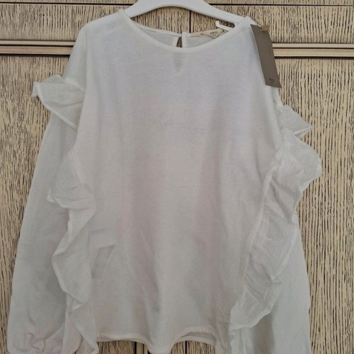 Mango thin blouse new with tags, white, size 134 cm