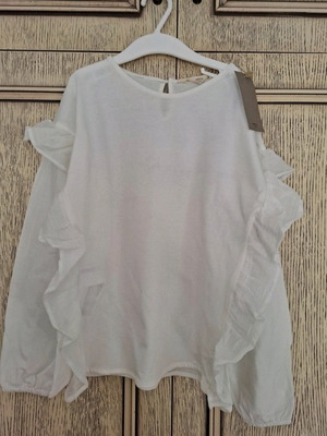 Mango thin blouse new with tags, white, size 134 cm
