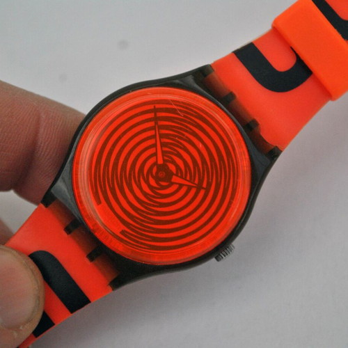 Swatch GM139 Conform vintage watch used, neon orange