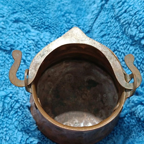 Vintage copper Greek coffee briki set of 3 pieces, good condition