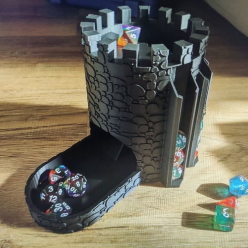 Dice tower with storage slots new