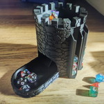 Dice tower with storage slots new